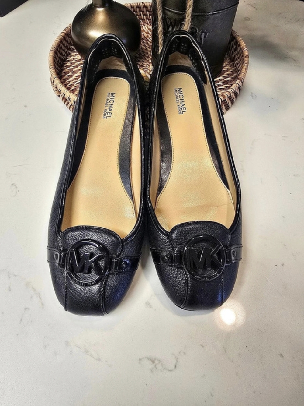 Michael Kors Fulton Moccasin Black Logo Flats